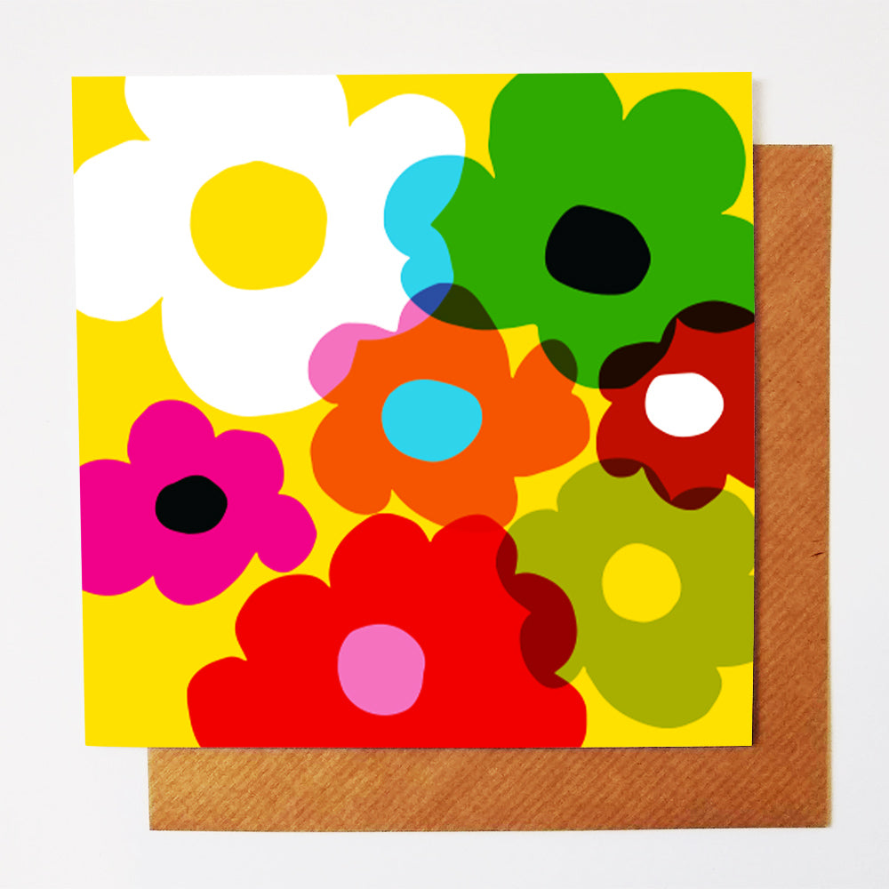Bright Flowers greetings card