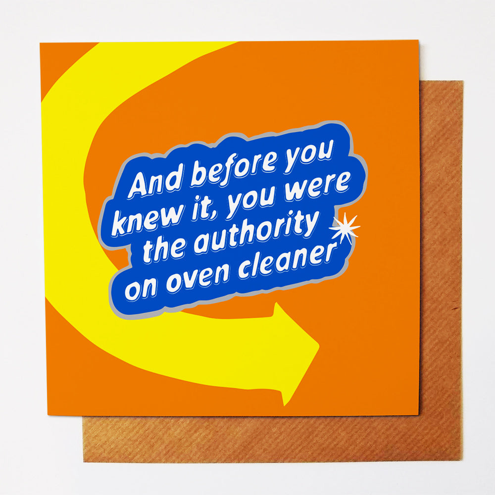 Oven Cleaner greetings card