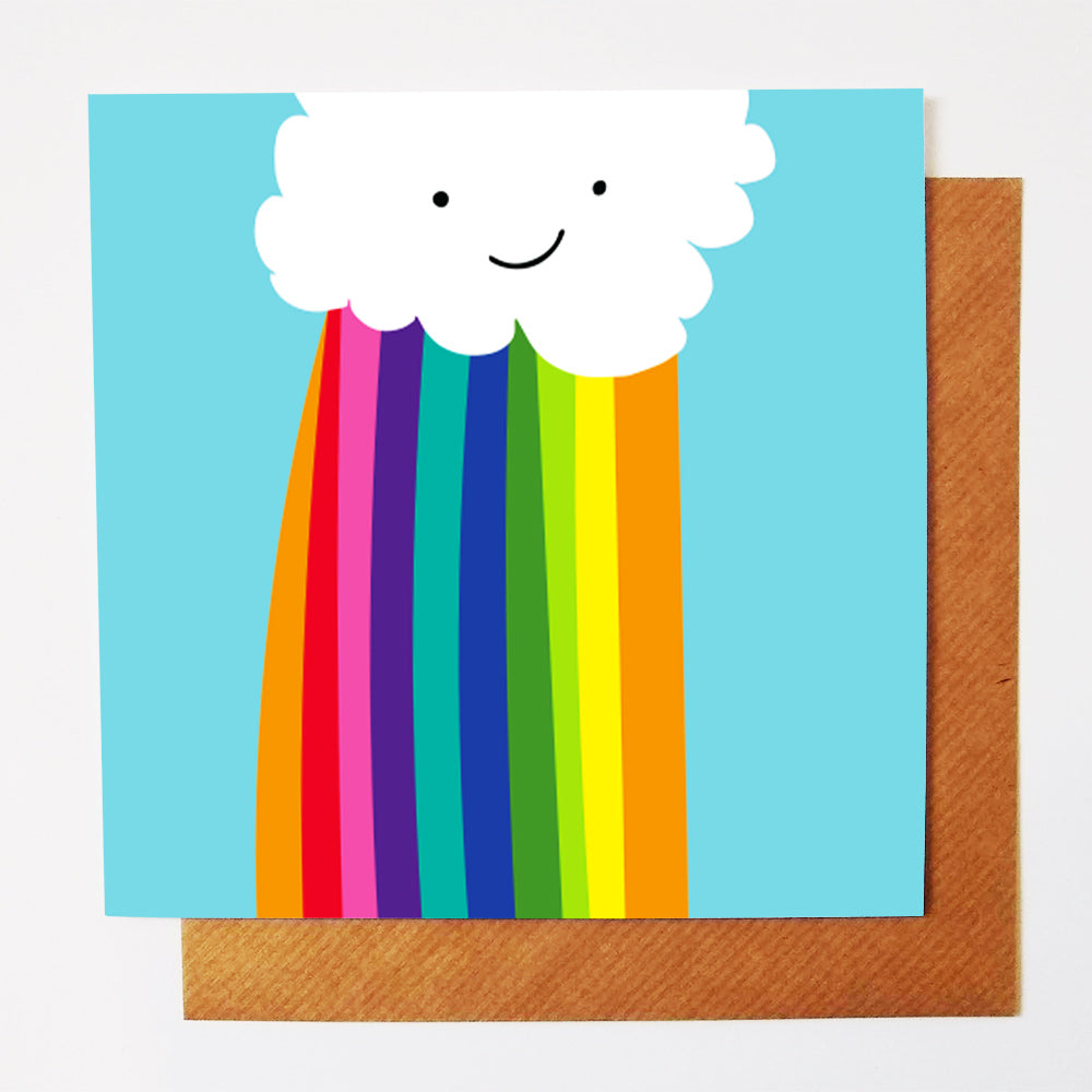 Rainbow Rain greetings card