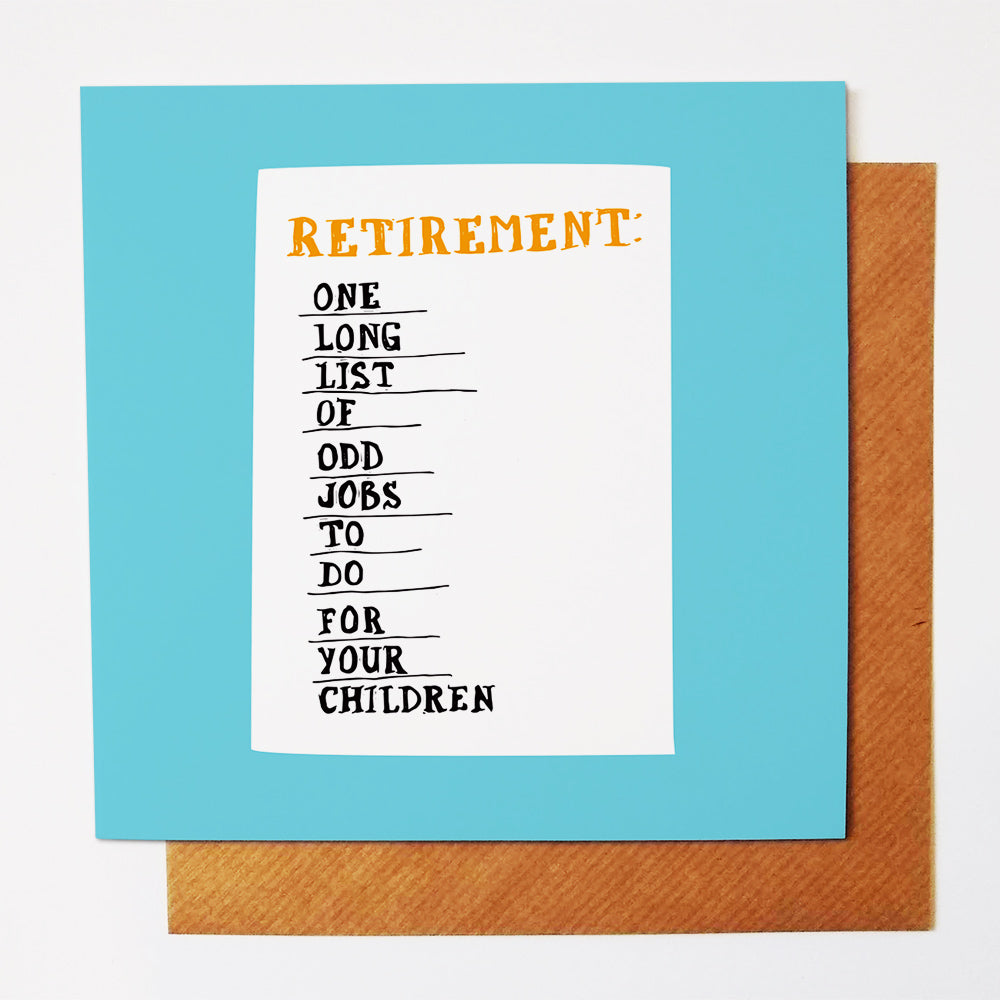 Retirement List greetings card