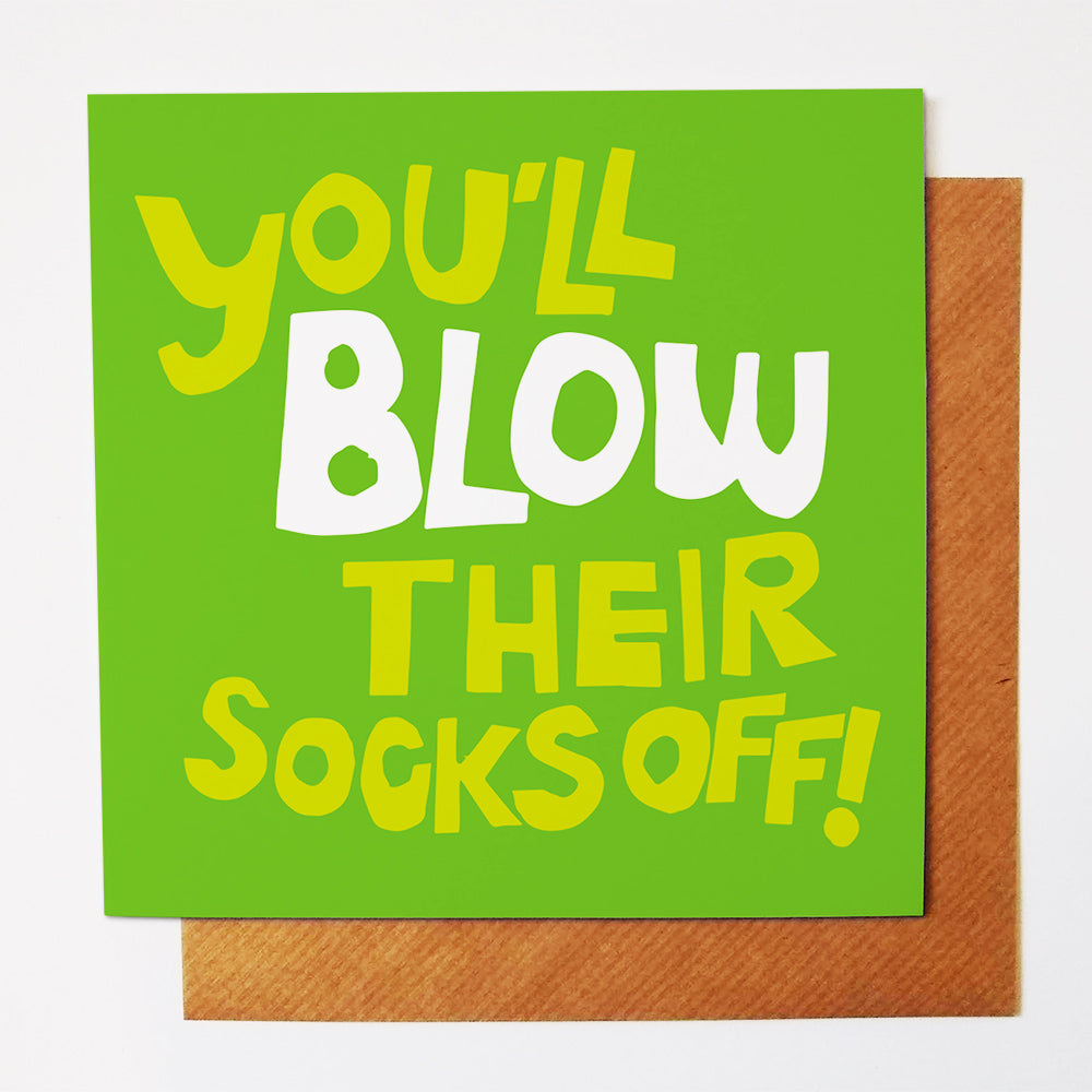 Socks Off! greetings card