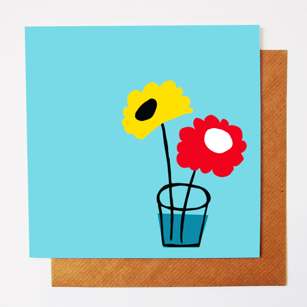Two Flowers greetings card