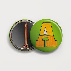 Letter A button badge
