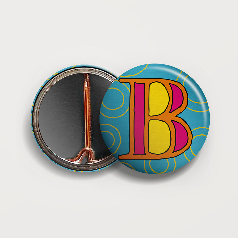 Letter B button badge