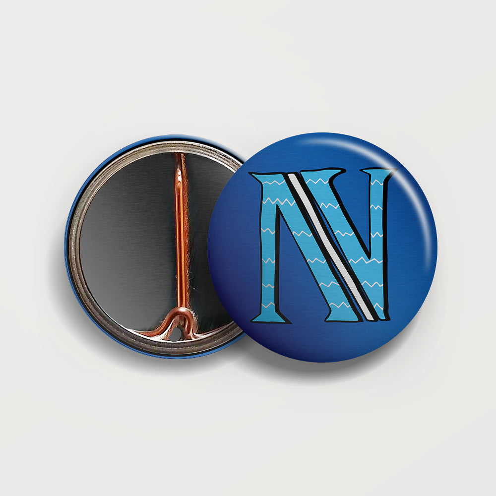 Letter N button badge