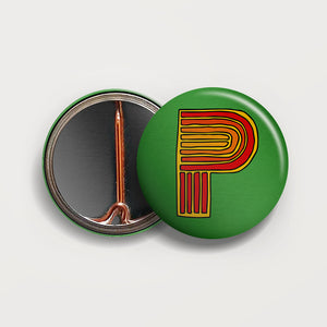 Letter P button badge