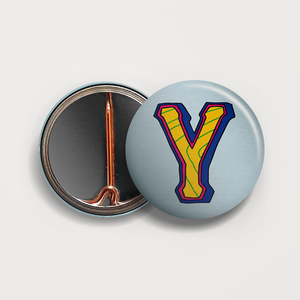 Letter Y button badge