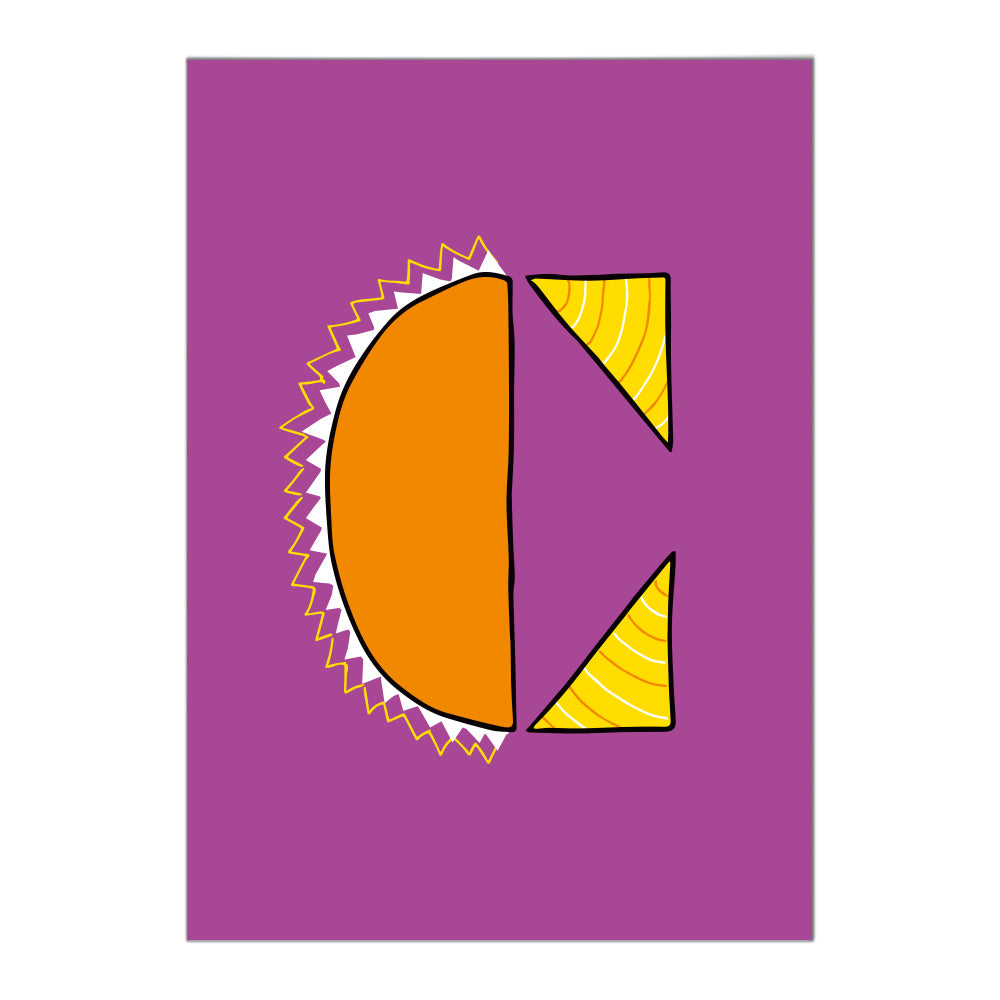 Letter C postcard