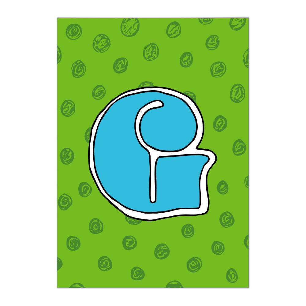 Letter G postcard