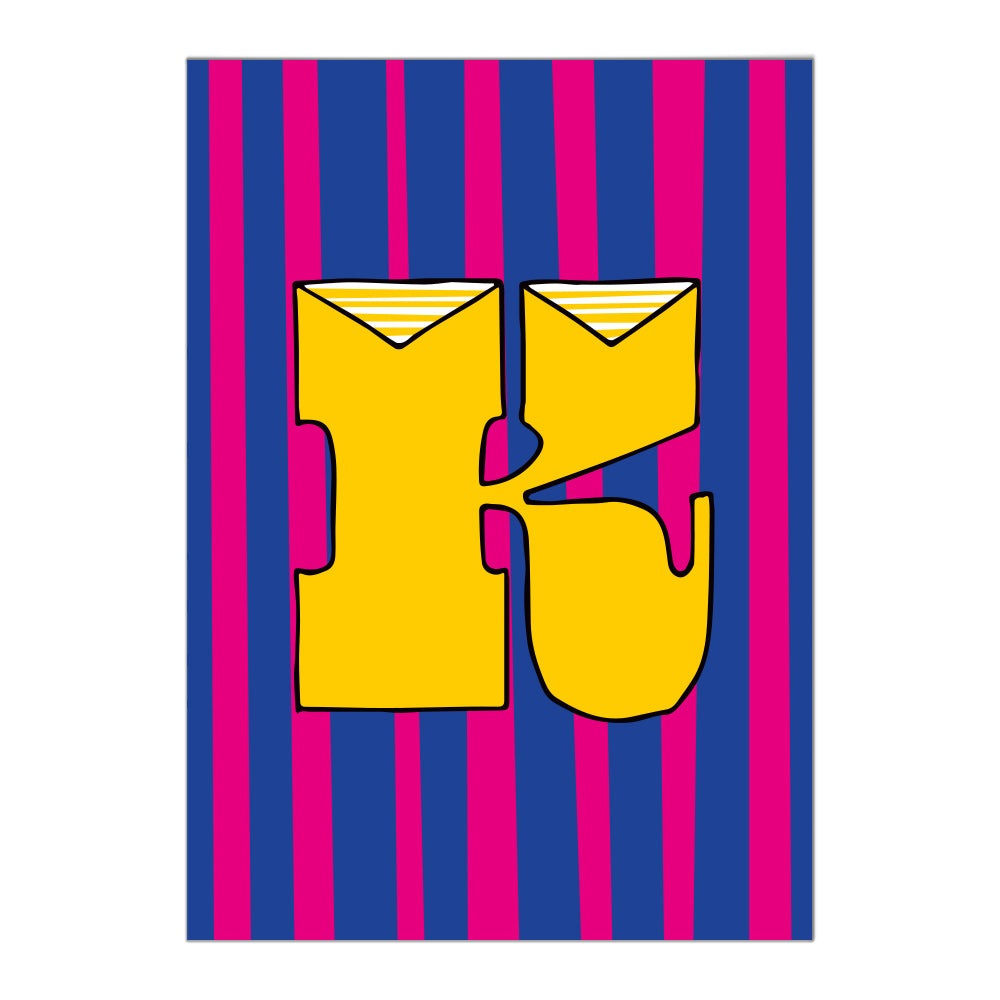 Letter K postcard