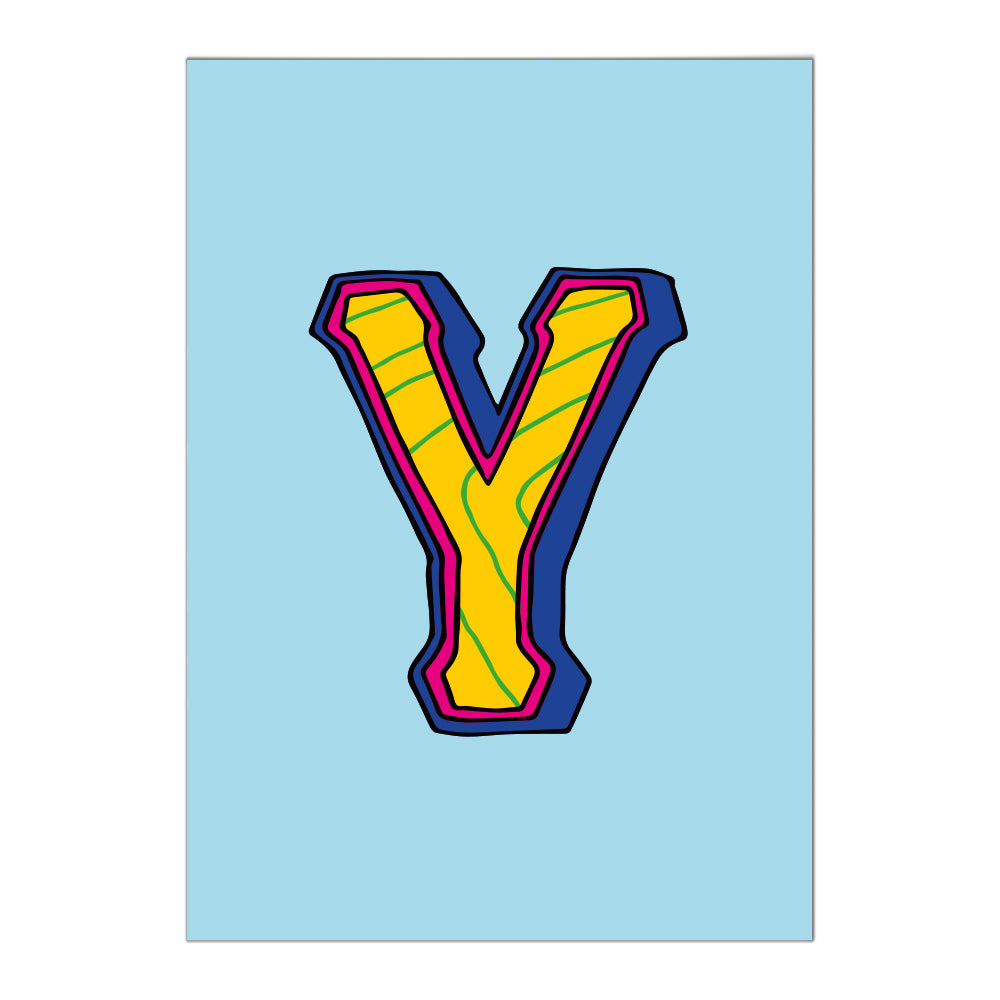 Letter Y postcard